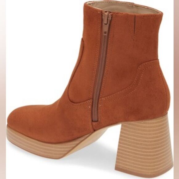 New BP Keyla Platform Bootie Camel Brown Tan Ankle Boots Size 7 - Picture 1 of 7